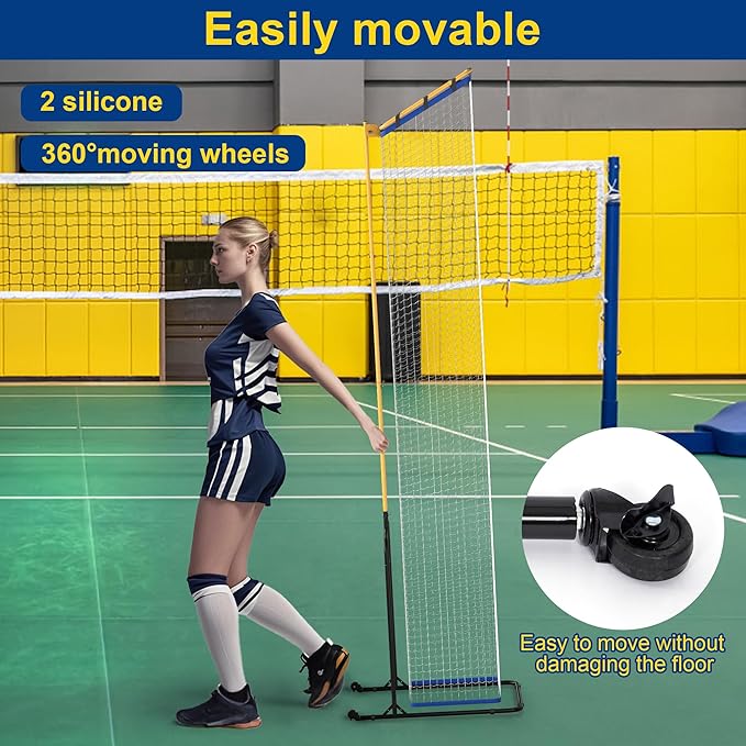 Volleyball Setter Trainer Net with Adjustable Heights & Angles,Setter Training Equipment for Setting,Serving,and Spiking,Movable Target Net for Indoor & Outdoor Practice