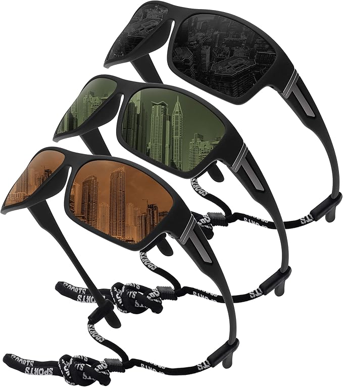 STORYCOAST Polarized Sports Sunglasses for Men Women Unbreakable Frame Cycling Fishing Driving