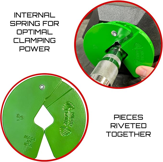 Micro Gainz Dumbbell Fractional 1.25lb Weight Plate, Ideal for Micro Loading, (Choose Color) 4 Piece Fractional Weight Plates, Designed for Dumbbell Training, Made In USA