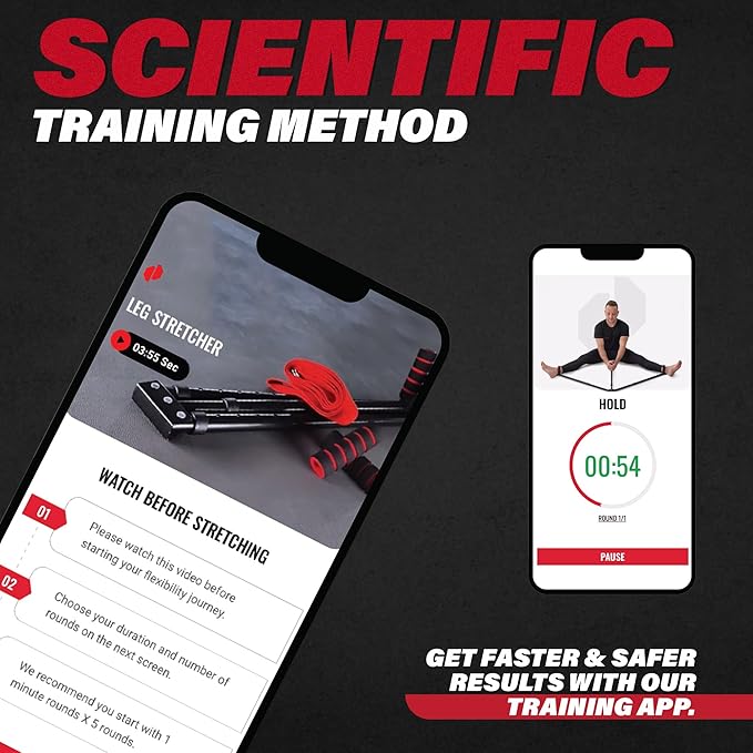 Split Machine for Flexibility with Trainer APP – Adjustable 3 Bar Leg Stretcher to Boosts Range of Motion, Leg and Groin Flexibility with Split Stretcher Machine Timer, for Martial Arts, MMA, Yoga