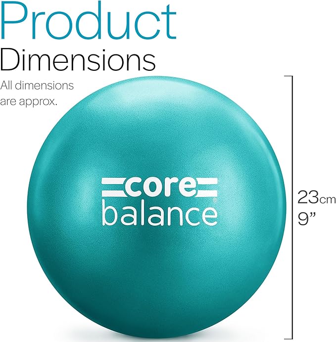 9 Inch Anti Burst Pilates Ball - Mini Exercise Ball for Yoga, Barre, Stretching and Core Stability Workout