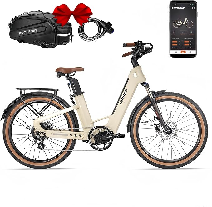Carbon Fiber Electric Bike for Adults, Peak 1000W Motor 25MPH Ebike with 48V 19.2AH Removable Dual Batteries, 128 Miles Range, 26'' Big Tires, 7-Speed, Electric Bicycle for Men/Women