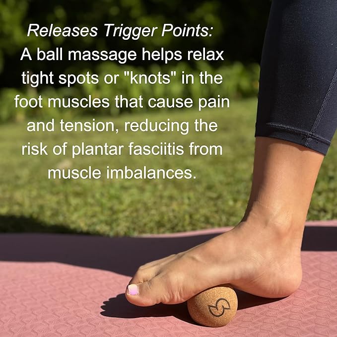 Soxsense Cork Foot Massage Balls & Toe Stretching Bands Set (4 PCS) – Plantar Fasciitis Relief, Foot Pain Therapy Tools