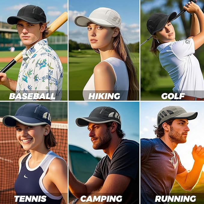 CLAPE Outdoor Sun Visor Hats Lightweight Waterproof Breathable Sports Hat UPF50+ Ultra Thin Cooling Baseball Hats