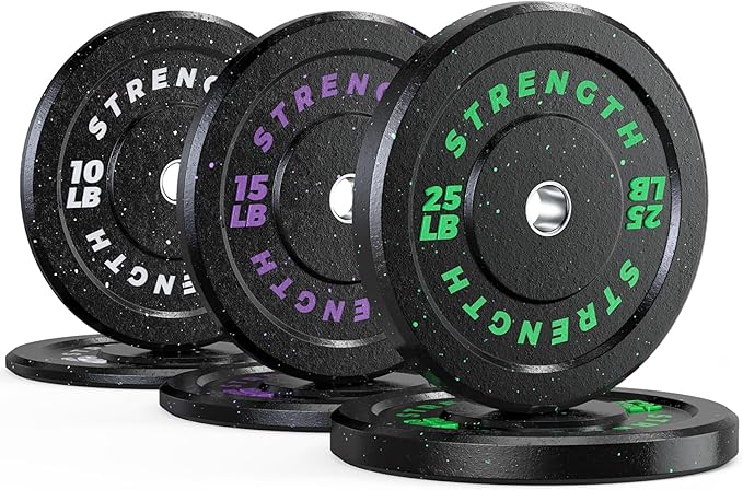 GIKPAL 2-Inch Bumper Plates High Bounce - Rubber Olympic Weight Plates Set for Home Gym, Barbell Plates for Weight Lifting Strength Training,