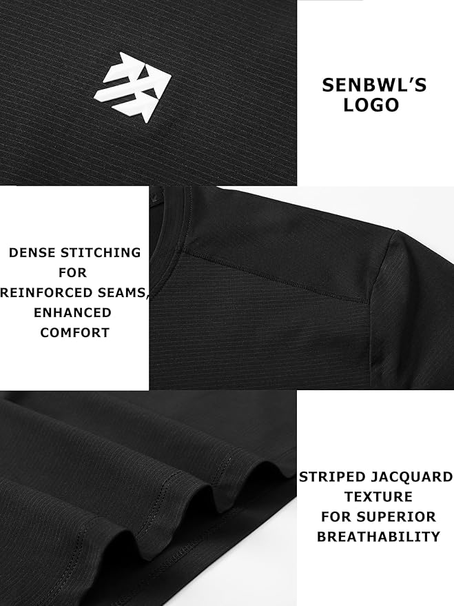 Mens Seamless Workout T-Shirts Lightweight Moisture Wicking Running Hiking Camping Tennis Pickleball Shirts for Men