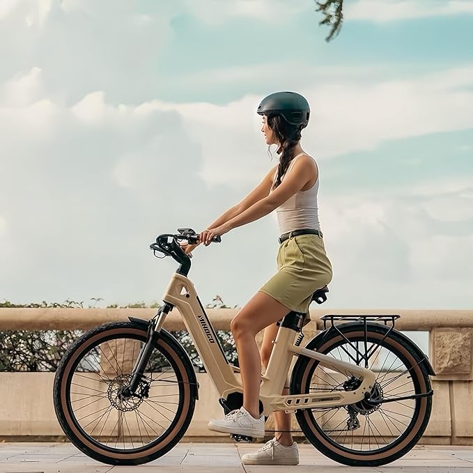 Carbon Fiber Electric Bike for Adults, Peak 1000W Motor 25MPH Ebike with 48V 19.2AH Removable Dual Batteries, 128 Miles Range, 26'' Big Tires, 7-Speed, Electric Bicycle for Men/Women