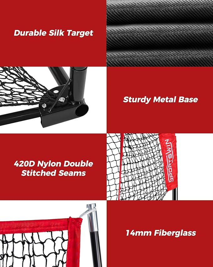 10x7ft Heavy Duty Golf Practice Net with Mat, Target Cloth, 8 Tees, 6 Balls, Carry Bag, Golf Training Net for Backyard Driving Chipping Indoor Outdoor