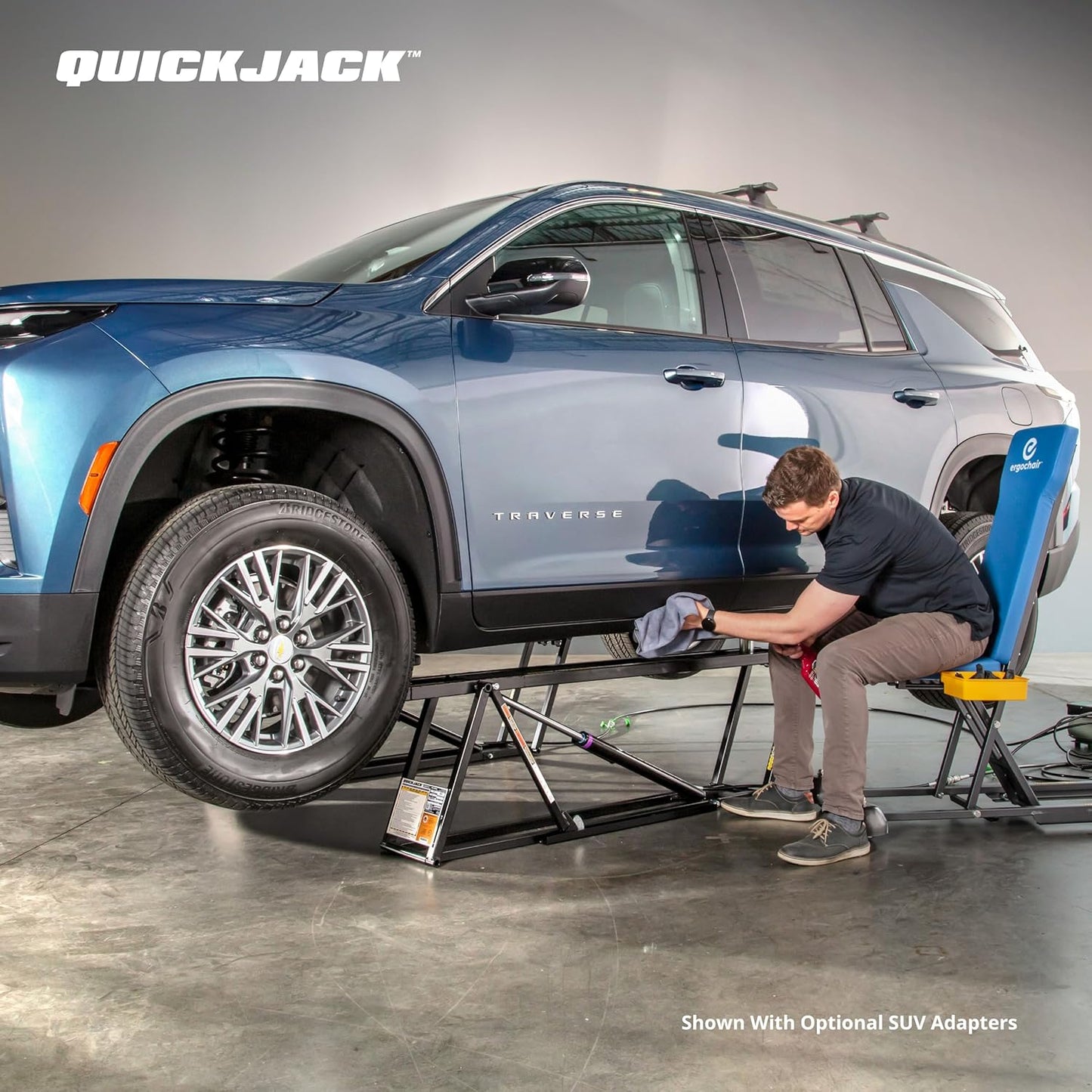 QuickJack Bundle - 6000TLX Portable Car Lift, Includes Pinch Weld Blocks & Wall Hangers, ALI Certified, 110V Power Unit, Truck Lift for Garage & Shop, (6,000 lbs. Capacity)