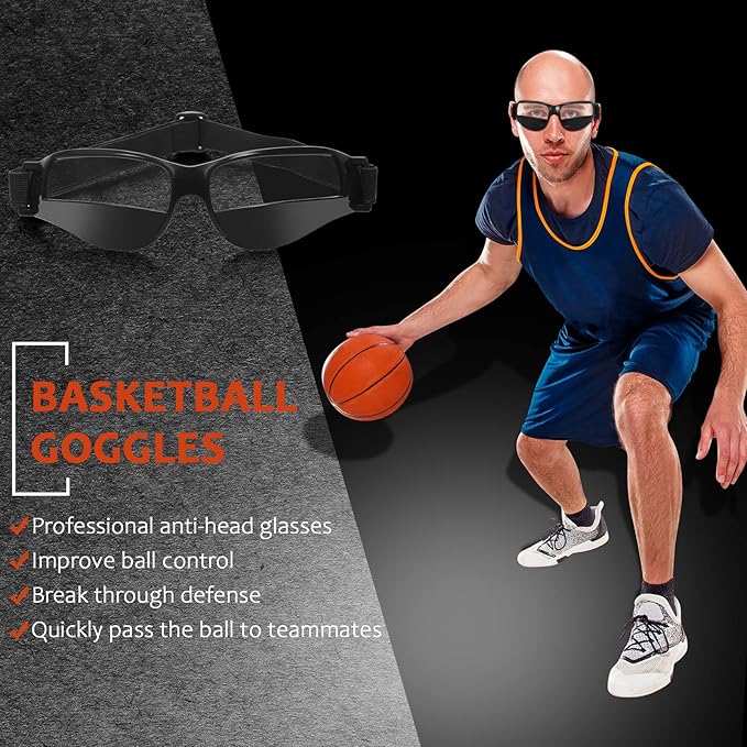 Weewooday 20 Pieces Adjustable Lightweight Basketball Dribbling Goggles, No Look Eye Goggles for Sport Dribble Training