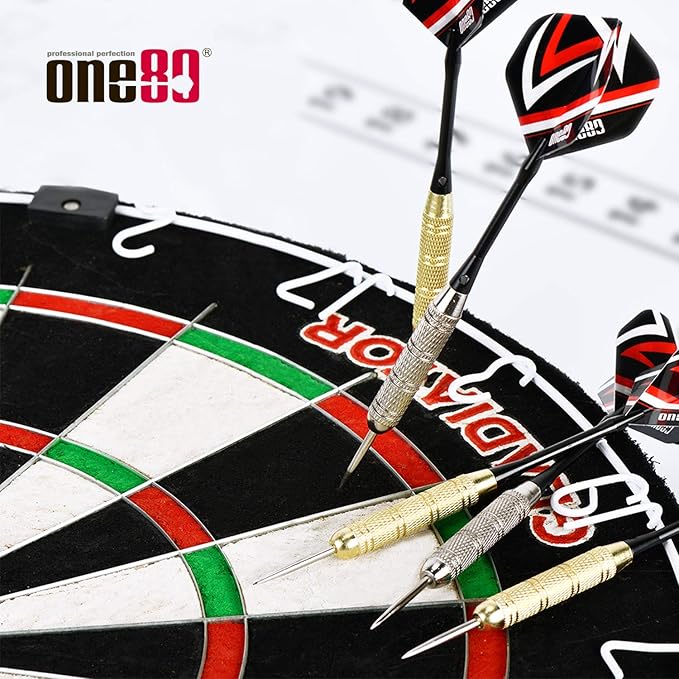Gladiator Dartboard with Top-Grade African Sisal and Sword Edge Staple Free Wire Spider for Maximum Scoring Potential and Less Bounce Outs