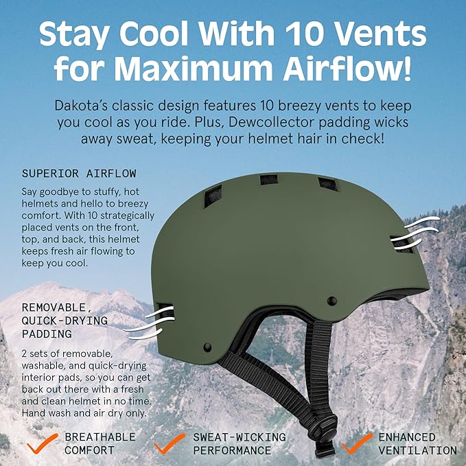 Retrospec Dakota Adult Bike Helmet for Adults - Multi-Sport Protection for BMX, Skating, Scooter, and Skate - Adult Men Skateboard Helmets