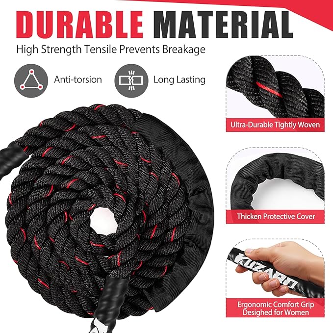 Jump Rope, Weighted Jump Rope for Women, Heavy Jump Ropes for Fitness, Home Gym Exercise Equipment, Adult Skipping Rope for Improve Strength, Weight Loss, Boxing Training,Total Body Workout Equipment