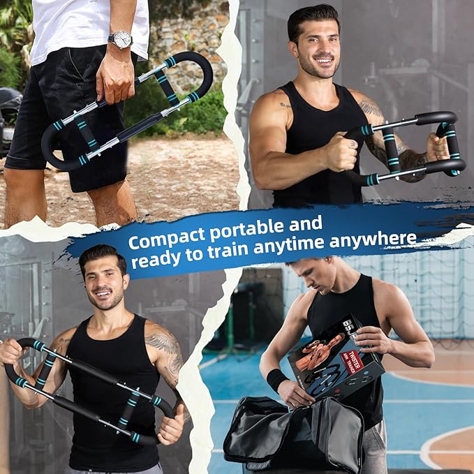 BEJEA Twister Arm Trainer,30-120lb Adjustable,Chest Trainer for Men & Women with 4 Springs & Train Poster,Arm Trainer for Chest Clip Muscle & Arm Strength