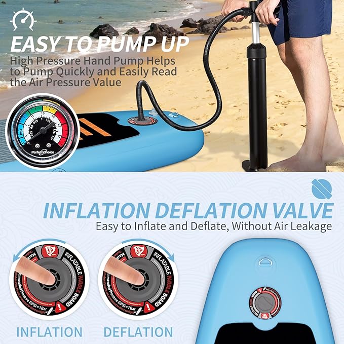 Inflatable Stand Up Paddle Board, 10'x30''x6'' Ultra-Light Paddleboards for All Skill Levels with SUP Accessories, Paddle, Fins, Leash, SUP Pump, Backpack