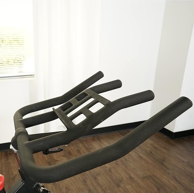 Sunny Health & Fitness Magnetic Exercise Bike, 44LB Flywheel & 300LB Weight Capacity for Intensive Home Workout, Indoor Cardio Training w/4-Way Adjustable Seat, Optional Free SunnyFit App Connection