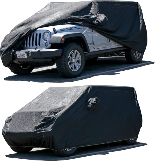 All Weather Waterproof car Cover Good for rain Snow uv Protection dust Compact SUV Grand Cherokee Santa FE RAV4 CR-V Q5 XT4 Equinox Envision Black