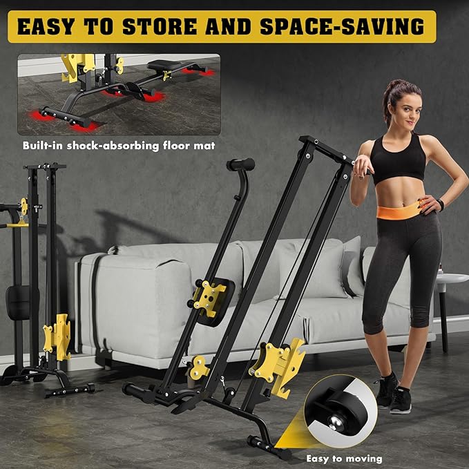 Multi-Functional Cable Station LAT Pull Down Machine Low Row Cable & Rowing Machine Workout Combo for Home Gym