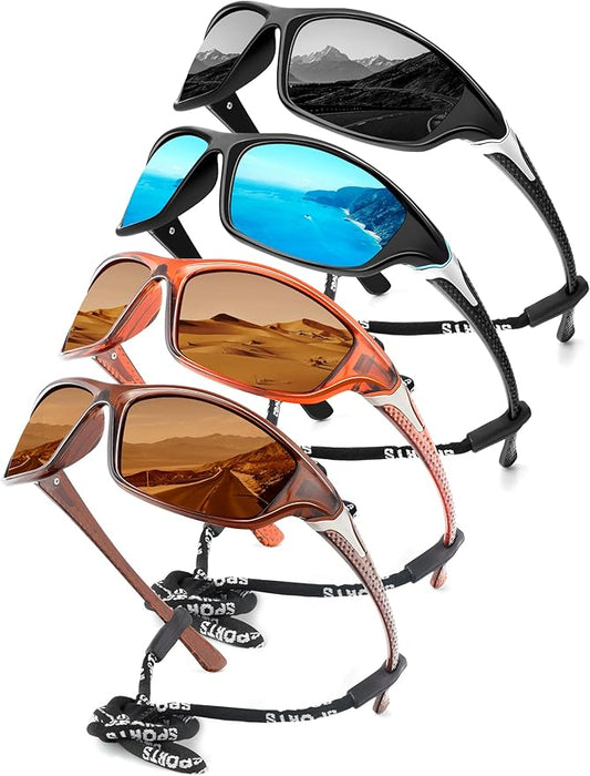KALIYADI Polarized Sunglasses-Men Sports Sunglassses: Mens Sunglasses with UV Protection for Fishing Driving Cycling Running