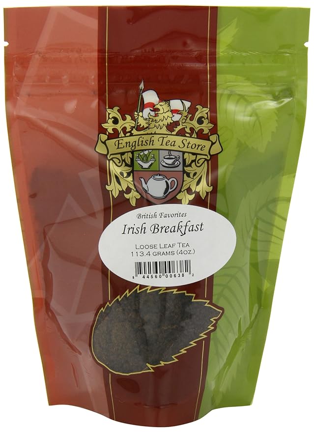 Irish Breakfast Tea Pouches - 4oz | Loose Leaf Blend of 2nd Flush Assam and February Kenya BP1 | Full-Bodied Robust Black Tea with Malty Flavor and Bright Coppery Color