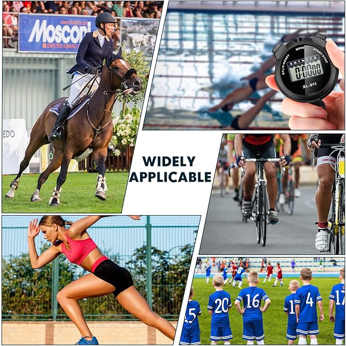 Kanayu 28 Pcs Multi Function Digital Stopwatch Timer Bulk Sports Stopwatch with Lanyard Date Time Alarm Timer for Coach Swimming Running Sports Train