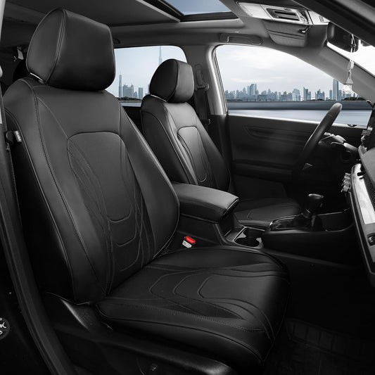 FREESOO Seat Covers for Honda CRV, Custom Fit Seat Covers Full Set, CRV LX EX EX-L Sport Touring Special Edition Trailsport Hybrid & Gas 2023 2024 2025 2026, Luxury Leather Car Seat Cover, Black