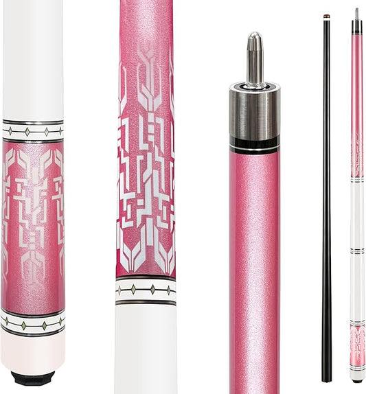 HomeSeason Glass Fiber Pool Cue 58" Professional Pool Stick 12.7mm 4-Layer Tip Low Deflection Cue Stick, 3 * 8/8Joint Pin, Ultra-Smooth, Billiard Cue Sticks