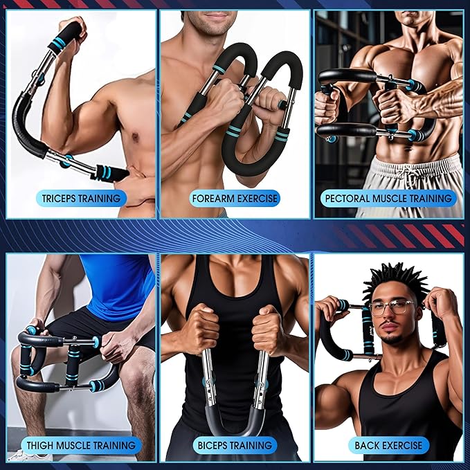 Twister Arm Trainer,40-100lb Adjustable Power Twister Bar with Fingerless Tactical Gloves, Strap Wrist Brace, Drawstring Backpack, Portable Detachable Body Fitness Equipment for Home & Gym