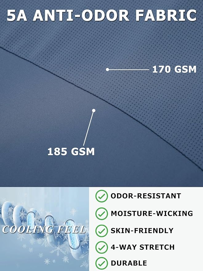 Moisture Wicking Quick Dry Soft Pickleball Workout Hiking Camping Running Shirts for Men Outdoor Sports