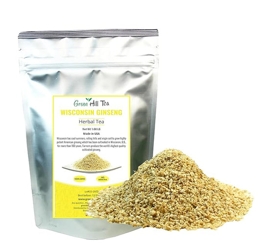 Genuine Wisconsin Ginseng Tea, A Refreshing Favourite Beverage for Athletes –1 LB Bag