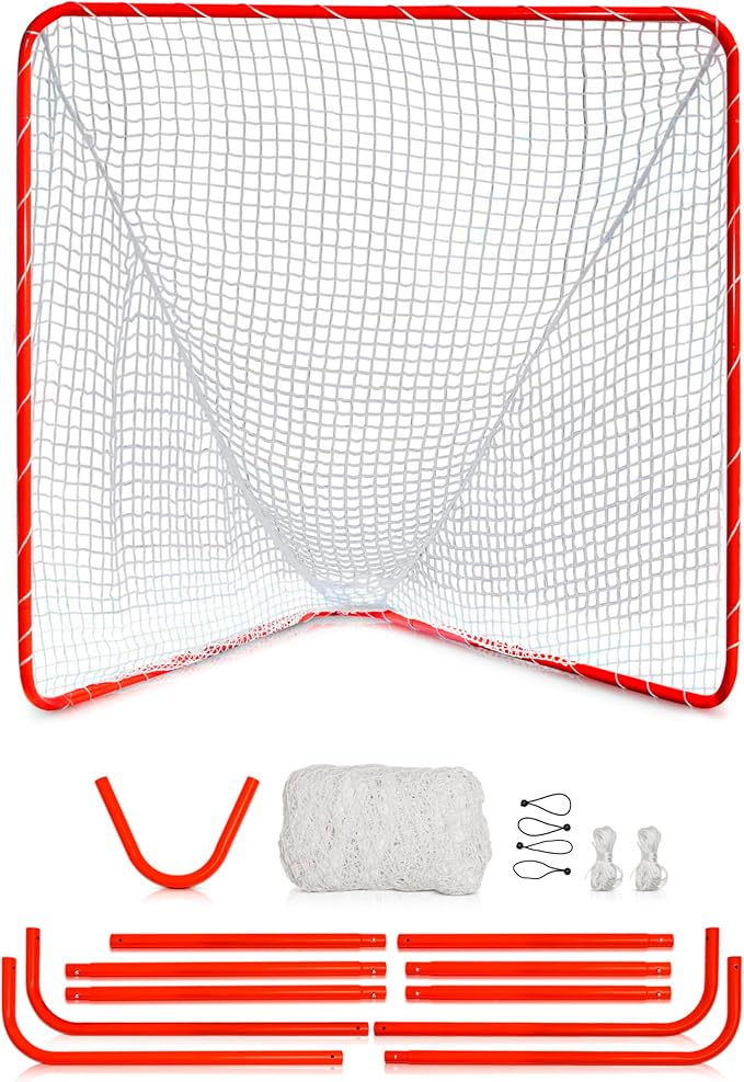 Velocity - Lacrosse Goal - Portable Steel Frame with Black Net, Perfect for Youth and Adult Training, Backyard Design