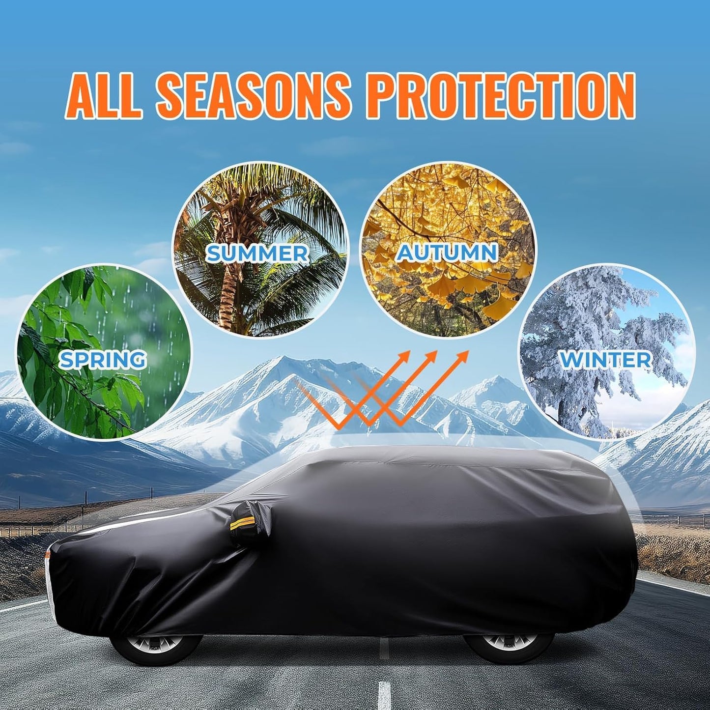 Ford Edge Car Cover 100% Waterproof All Weather, Gift with Towel, 10 Layers SUV Car Cover Custom Fit 2007-2023 Ford Edge, Full Exterior Covers Rain Sun UV Protection with Door Zipper.
