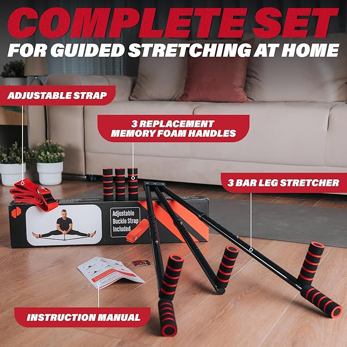 Split Machine for Flexibility with Trainer APP – Adjustable 3 Bar Leg Stretcher to Boosts Range of Motion, Leg and Groin Flexibility with Split Stretcher Machine Timer, for Martial Arts, MMA, Yoga