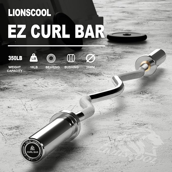 LIONSCOOL Premium 4ft/4.9ft/6ft Barbell for Strength Training and Olympic Weightlifting, 2 Inch Bar for Squats, Curls, Deadlifts, Presses, Hip Thrusts, 350lbs/500lbs/700lbs Weight Capacity