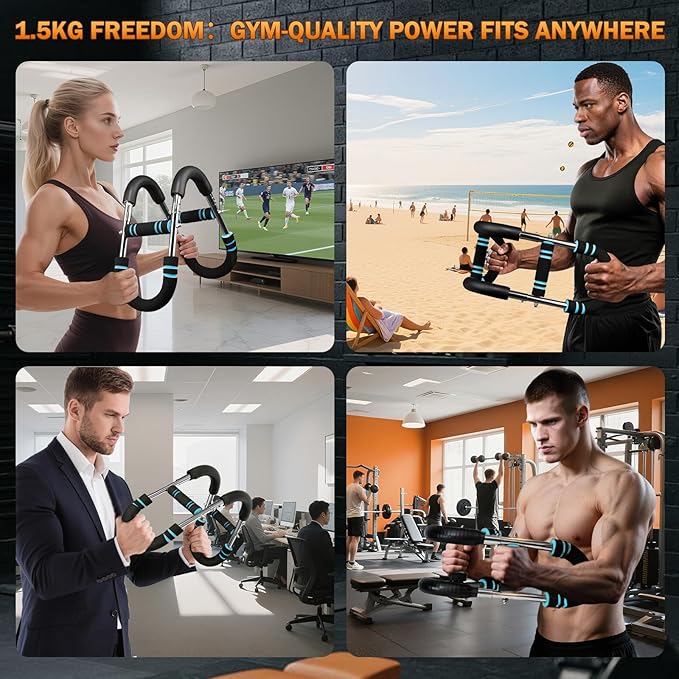 Twister Arm Trainer, 60-110lb Adjustable Chest Workout Equipment, Anti-Slip Grips & Double-Spring Safety, Arm Trainer for Men/Women, Portable Home Fitness Equipment