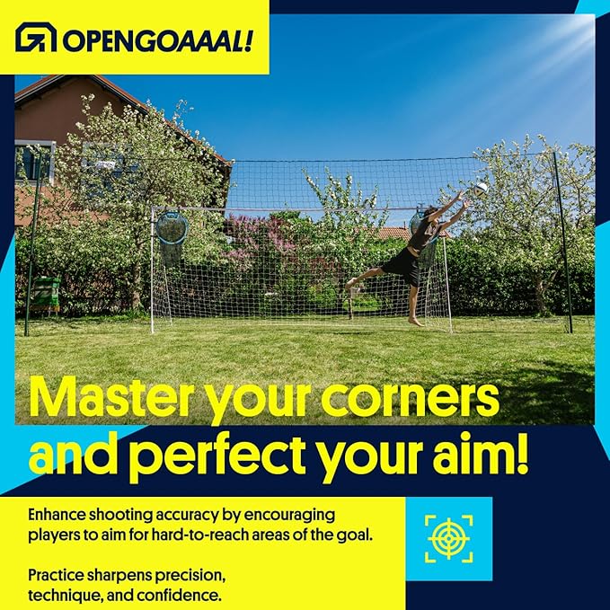 3-in-1 Soccer Training Rebounder & Goal Backstop Net - Soccer Goal for Volley, Passing, Solo Training - Outdoor Sports, Backyard Games