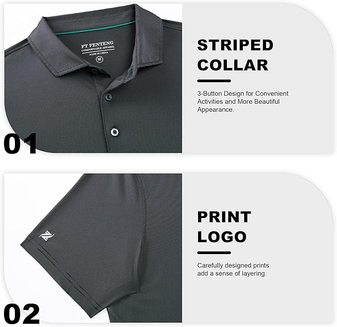 Mens Polo Shirts Short Casual Solid Stylish Dry Fit Performance Designed Collared Golf Polo Shirts for Men