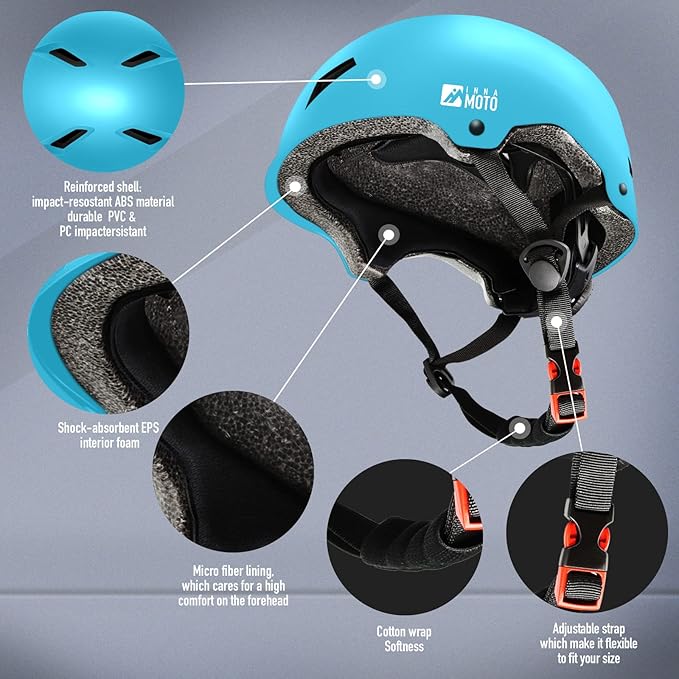 Skateboard Helmet for Adults - Adjustable Certified Safety Adults Helmet for Skateboarding Bike Bicycle Scooter Cycling Skate Skating Multisport Helmets for Women Men Boys Girls Kids Youth