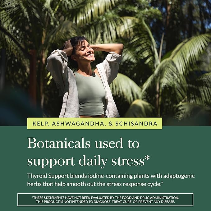 Gaia Herbs Thyroid Support - Made with Ashwagandha, Kelp, Brown Seaweed, and Schisandra to Support Healthy Metabolic Balance and Overall Well-Being - 120 Vegan Liquid Phyto-Capsules (40-Day Supply)