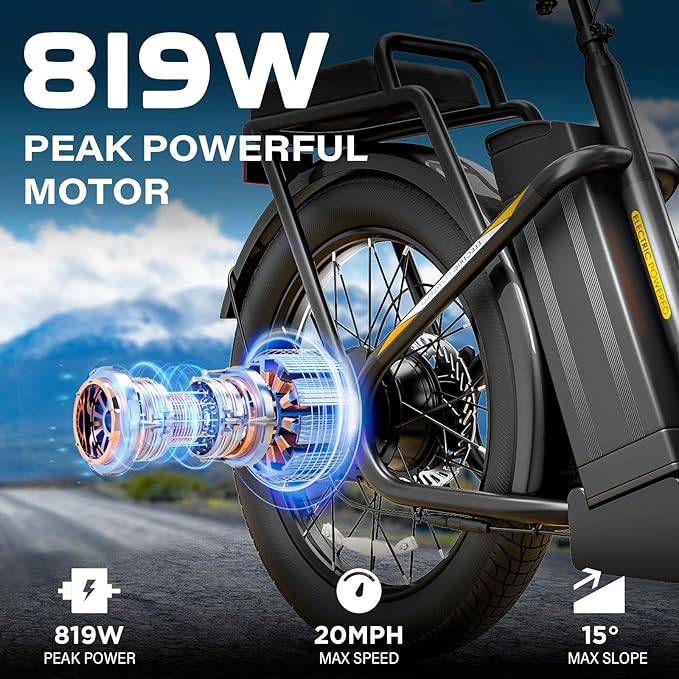 Caroma Electric Scooter with Seat, 48V Removable Battery E-Bike, Up to 30Miles&20MPH, 500/800/1200W Motor, 20" Fat Tire Adult Electric Bicycles for Commuting with Basket