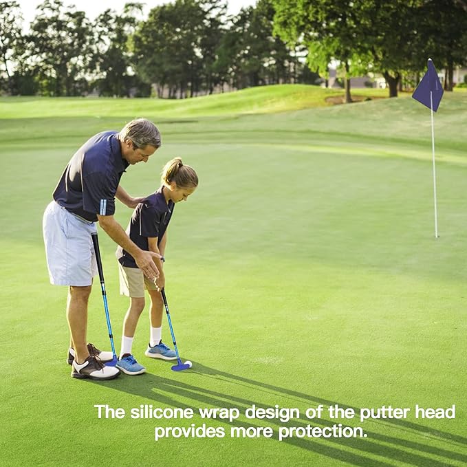 Golf Putter - Golf Putters for Men Right Handed Golfers or Left Handed Golf Putter for Kids and Womens Mini Golf Clubs Set - Two-Way Adjustable Length putters with 5 Golf Practice Ball