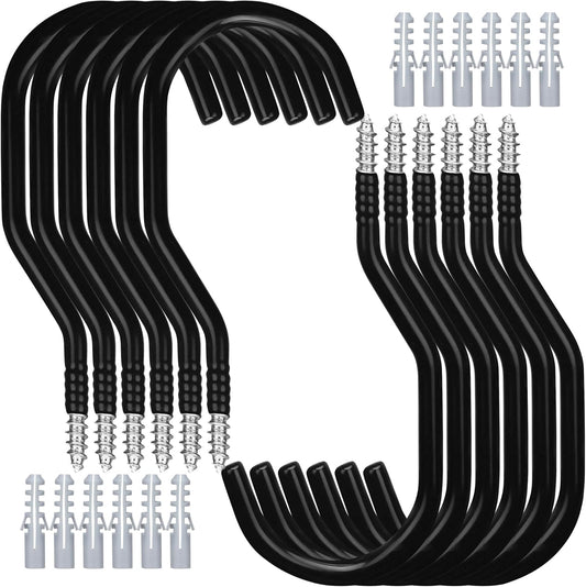 HORUSDY 12 Pack Heavy Duty Bike Hooks - 6 Inch, 100LBS Capacity for Garage Wall and Ceiling