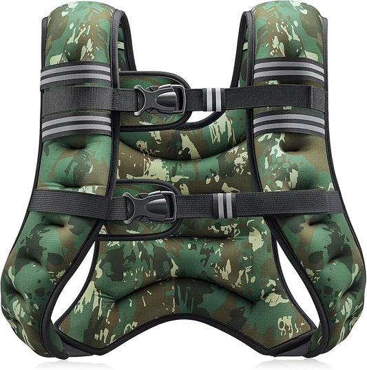 ZELUS Weighted Vest, 6lb/8lb/12lb/16lb/20lb/25lb/30lb Weight Vest with Reflective Stripe for Workout, Strength Training, Running, Fitness, Muscle Building, Weight Loss, Weightlifting