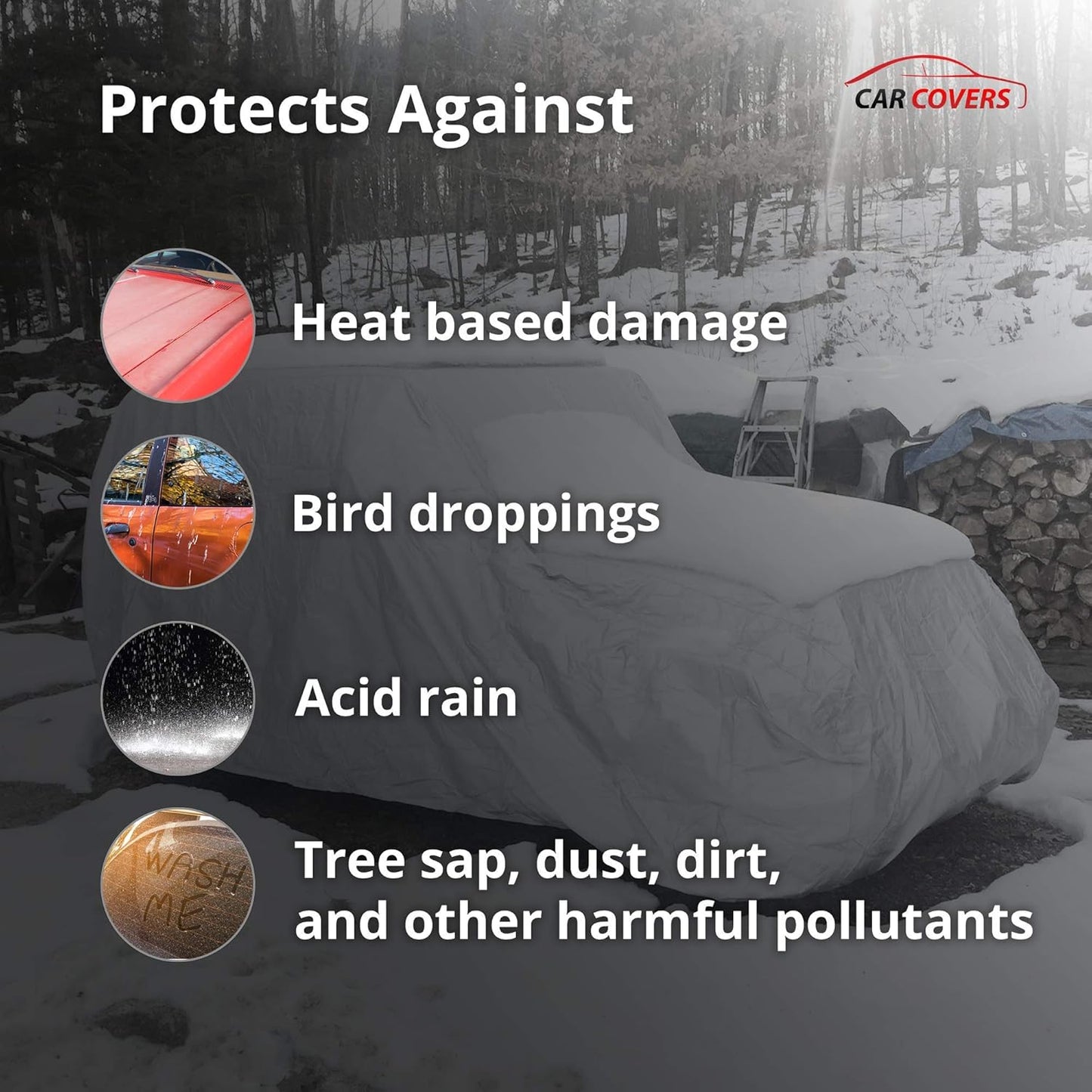 Car Covers Weatherproof Max Truck Cover & Warranty Compatible with Ford 1974-1989 F-100 Extended Cab, 6.5 with Camper Shell– Outdoor Cover, Prevents Theft with Cable Lock