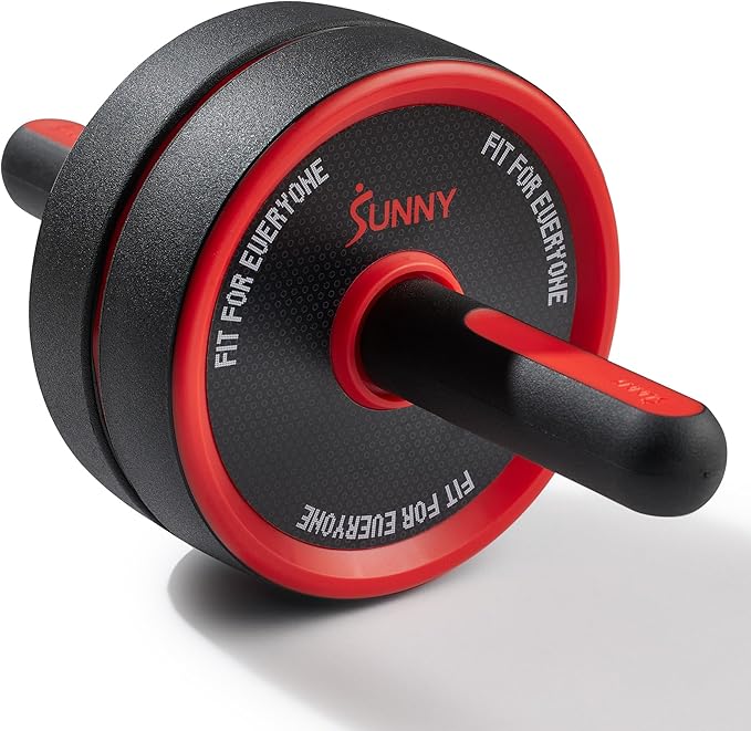 Sunny Health & Fitness Waist Trainer Ab Roller with Elbow Support, Training Wheels, Foldable for Home Gym, Abdominal Exercises, Core Strength, Glute Trainer, Crunch Workouts with Optional Dip Station