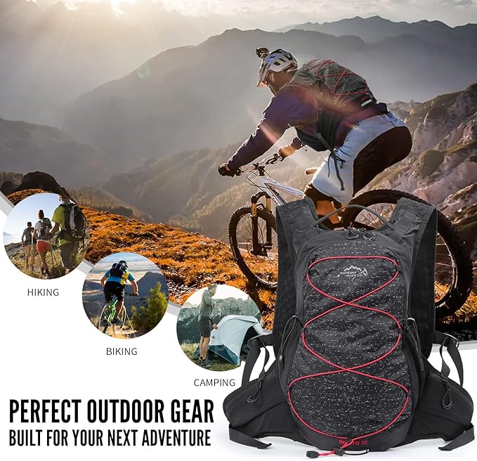 Hydration Pack Backpack, Lightweight Water Backpack with 2L Leakproof Hydration Bladder Daypack for Men Women,Running Hydration Vest for Outdoor Trail