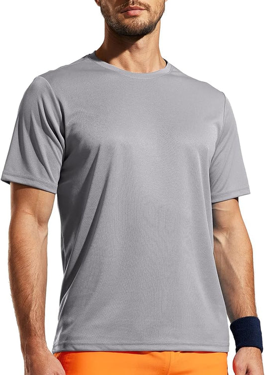 MIER Men's Quick Dry Workout Shirts Moisture Wicking Running Athletic Performance T-Shirts Recycled Polyester Top Tee