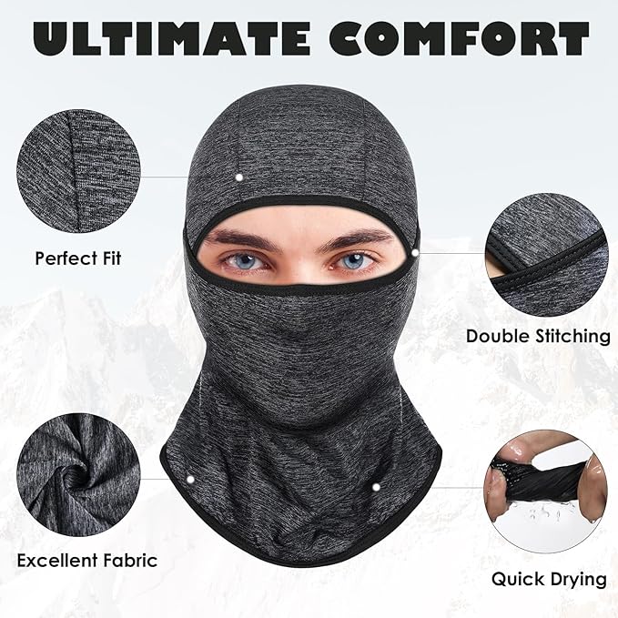 Achiou Balaclava Face Mask, Ski Mask for Men Women Football, Lightweight Sheisty, Ninja Shiesty Sun Hood UV Protector Cycling