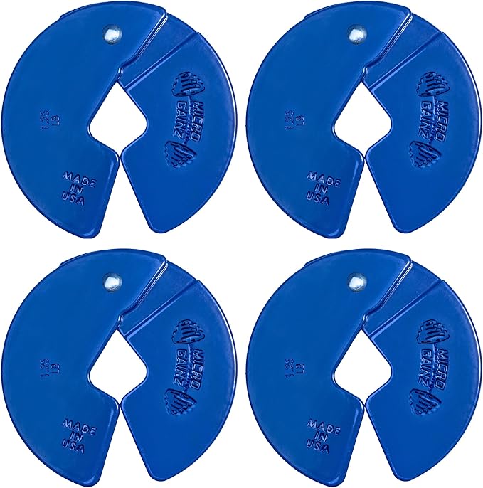 Micro Gainz Dumbbell Fractional 1.25lb Weight Plate, Ideal for Micro Loading, (Choose Color) 4 Piece Fractional Weight Plates, Designed for Dumbbell Training, Made In USA