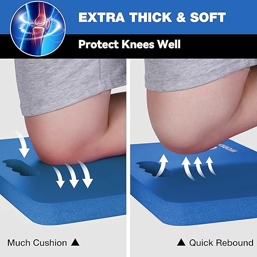 WORKPRO Extra Thick Kneeling Pad, Soft Foam Cushioning for Knee, Large Foam Kneeler Mat for Gardening, Bathing Baby, Workout Supplies, 17.5 x 11 x 1.5 in, Blue
